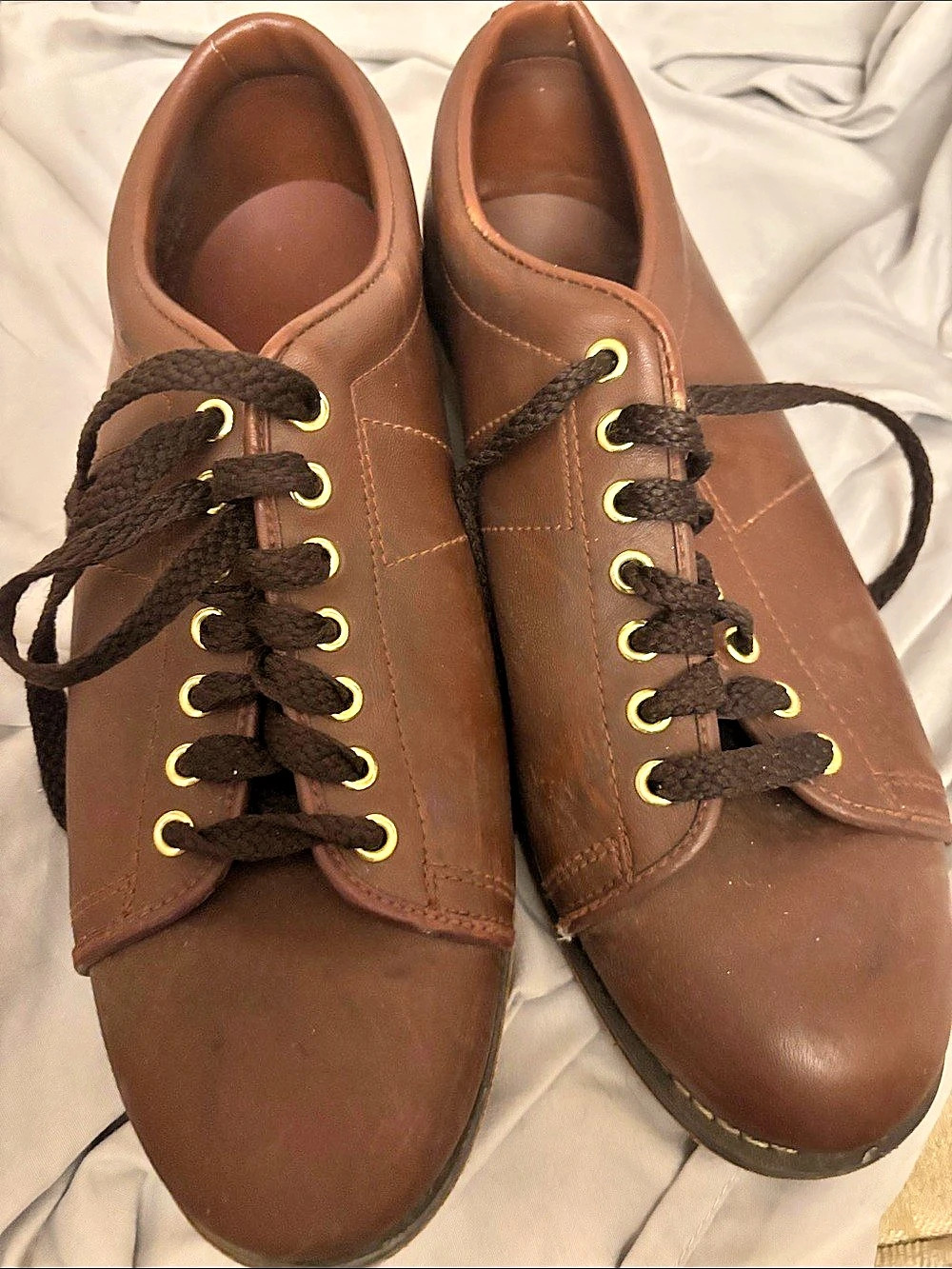 Brown Lace-Up genuine leather bowling Shoes 9.5